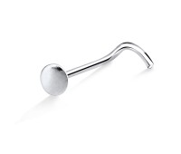 Plate Shaped Curved Nose Stud Silver NSKB-70m